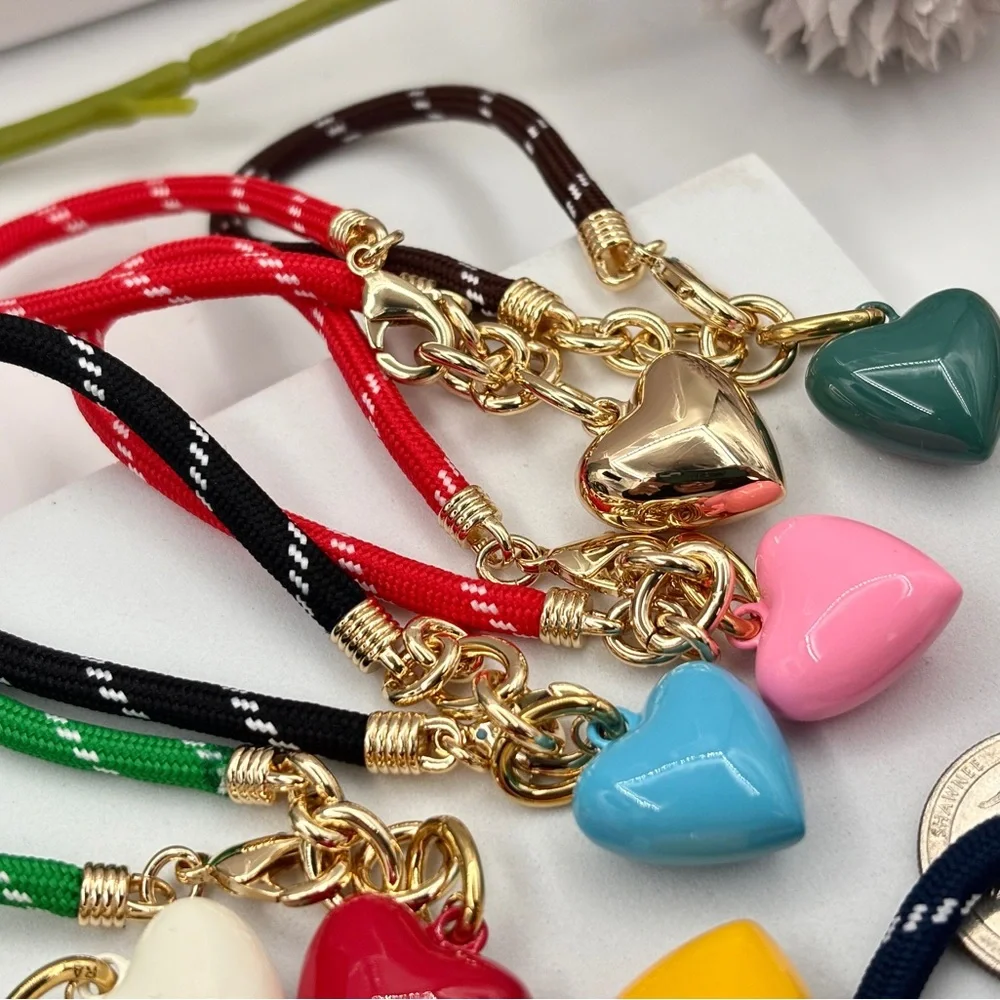 ROXANNE ASSOULIN Happy Cord Charm Necklace Blue Jean & Mini Twinkle & Cabochon - Picture 8 of 9